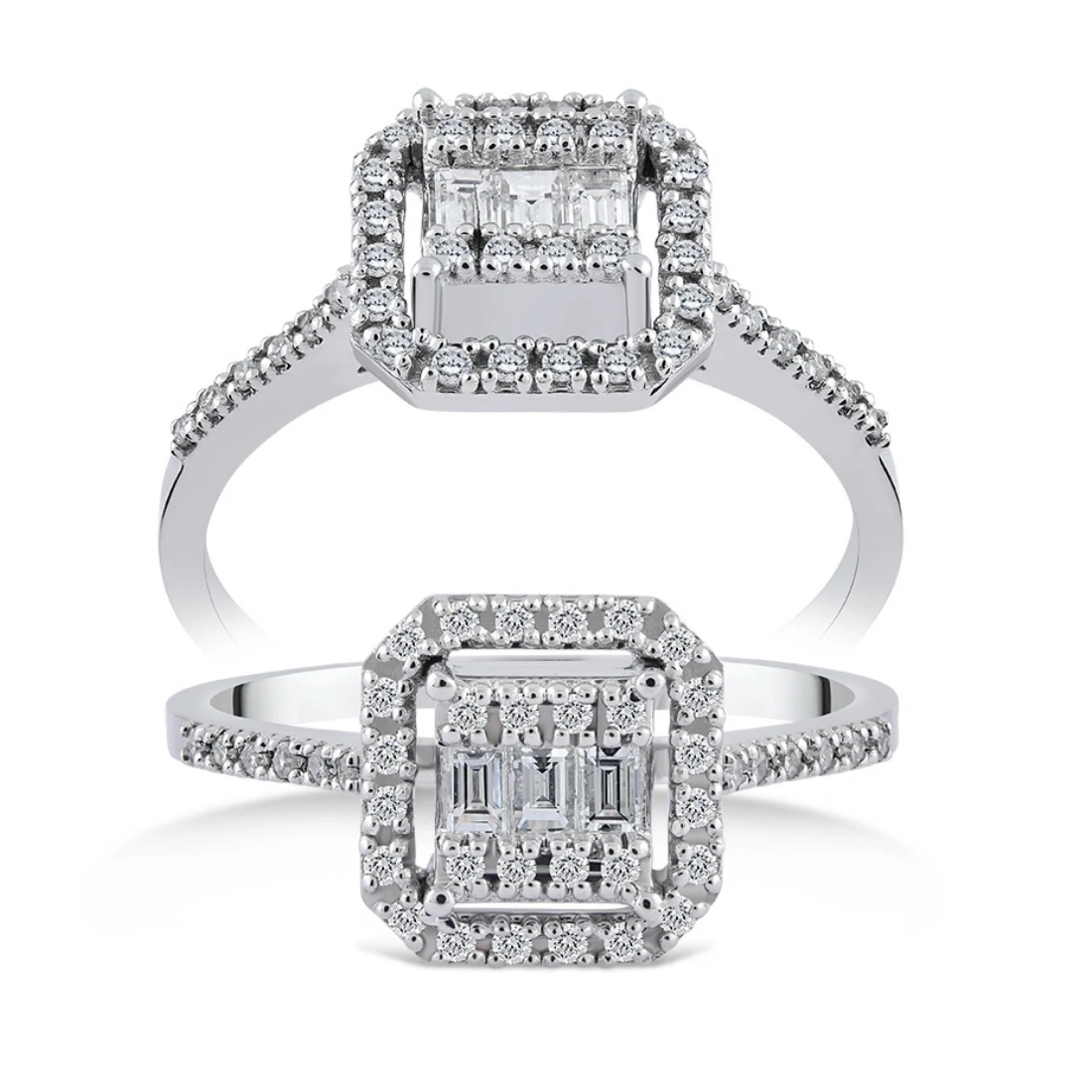 0,15 Karat Pırlanta Baget Yüzük 